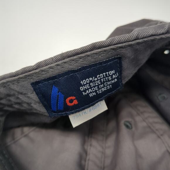 Ha Strapback Baseball Cap Gray One Size Adjustable 6 Panel Distressed Blank - Picture 9 of 9